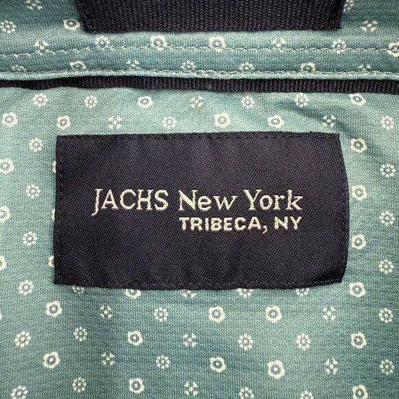 JACHS Men's Button-Up Shirt Casual Everyday Wear, Relaxed, Green Pattern, L NEW - Picture 4 of 12